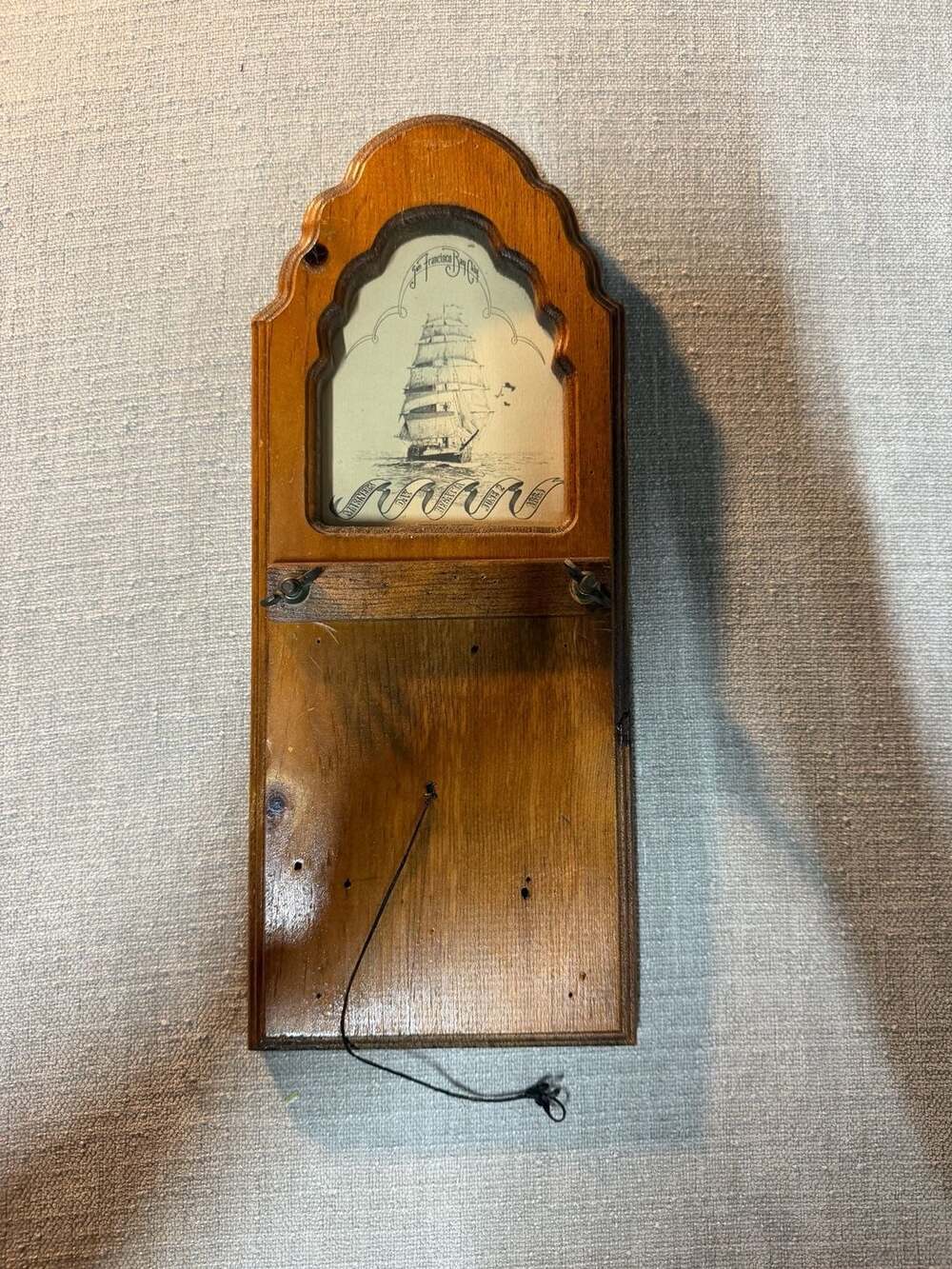 Vintage Wooden Wall Note Board San Francisco Bay Calif Mariners Day Regatta June
